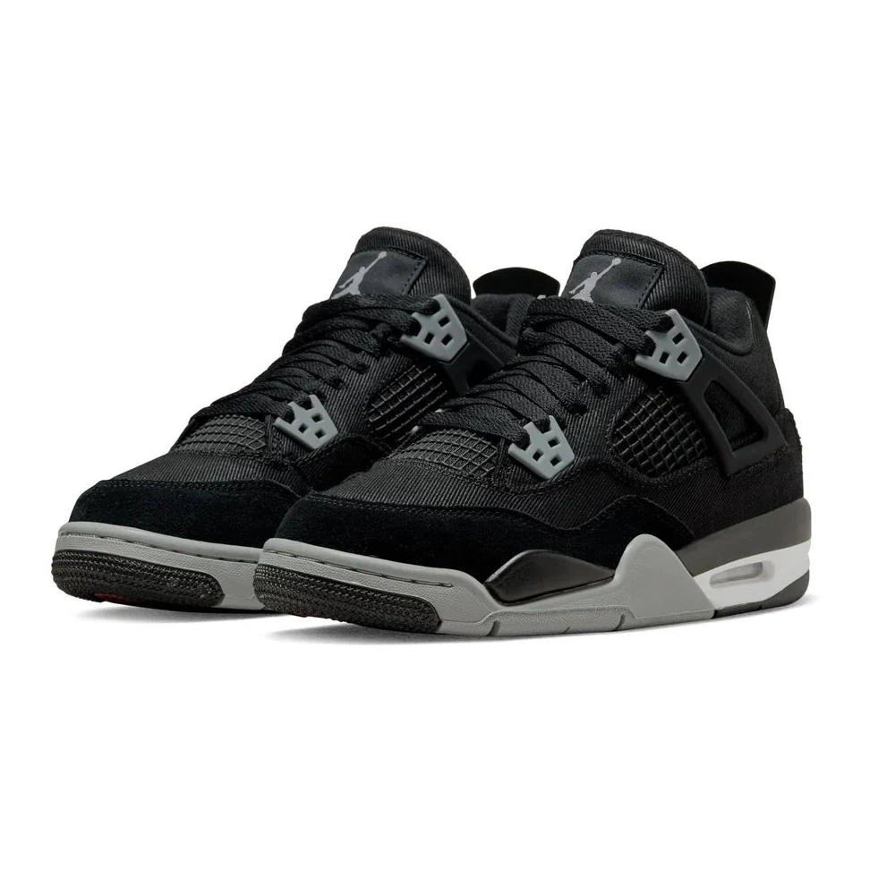 Black Air GS Jordan 4 Retro Canvas 0611